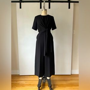 COS • FULLY LINED BLACK JUMPSUIT W/ TIE BELT • SIZE 6